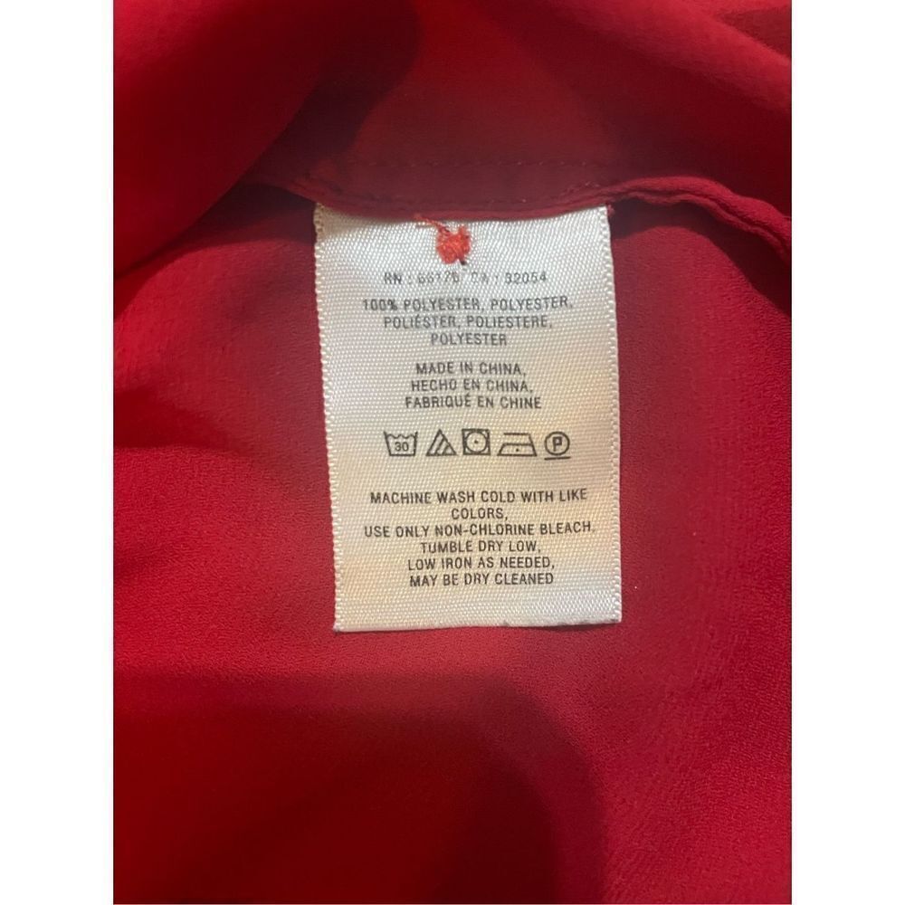ANTHROPOLOGIE MAEVE Red Chevron Inlay Popover Top Blouse Sz. 4‎ - Picture 10 of 11